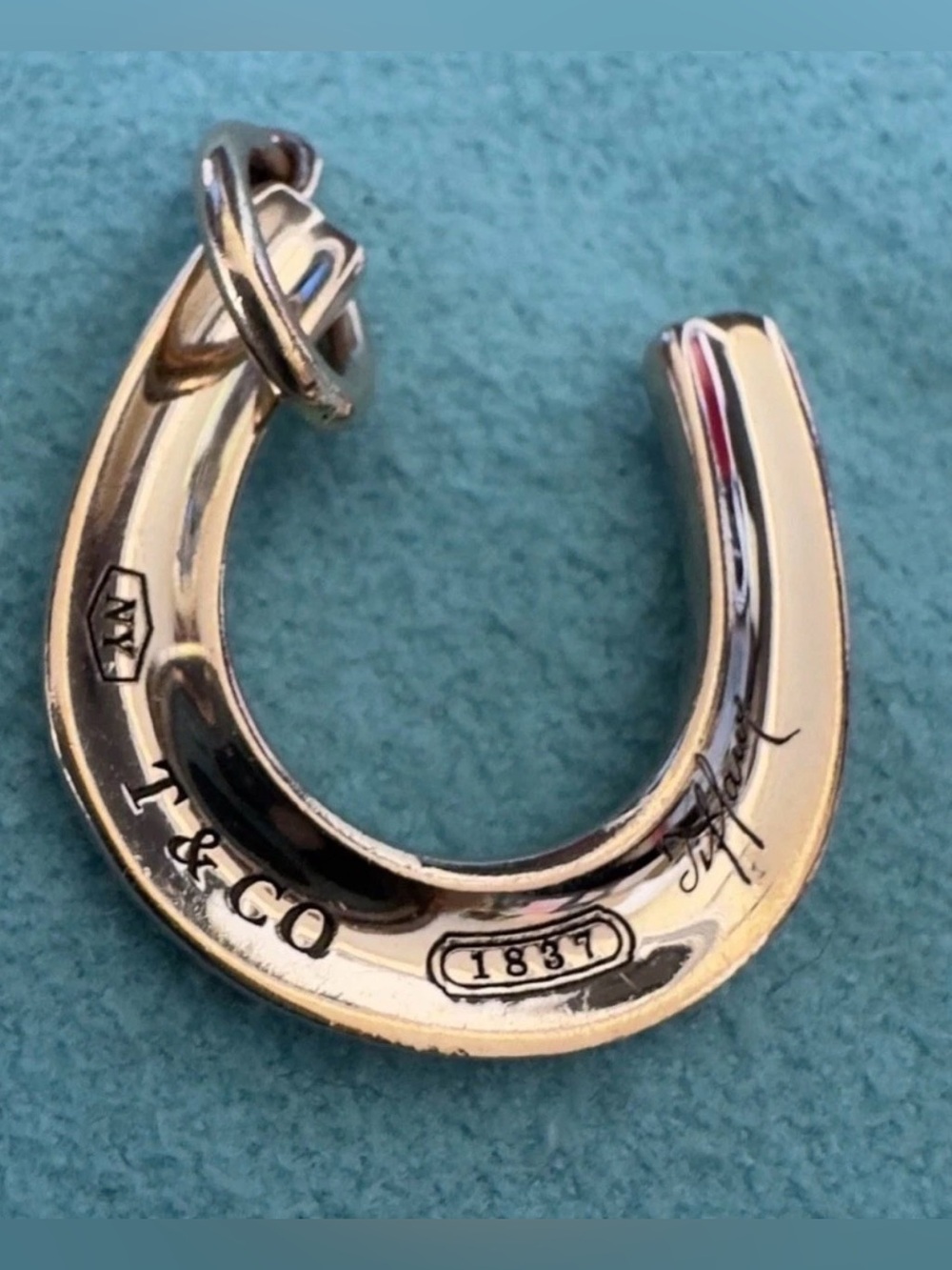 Tiffany & Co Rubedo Gold Sterling Silver 1837 Horseshoe Charm Pendant - Picture 2 of 9
